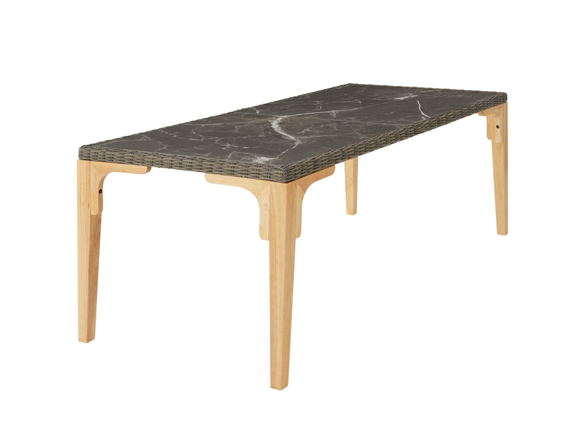 Mesa de rattan Foggia 196 x 87 x 76 cm.