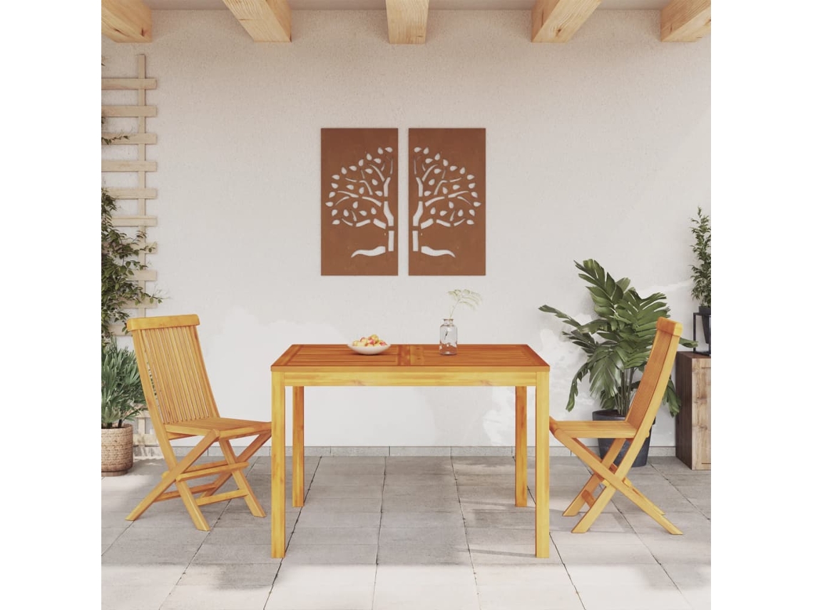 Mesa De Jantar P/ Jardim 110x110x75 Cm Madeira De Acácia Maciça