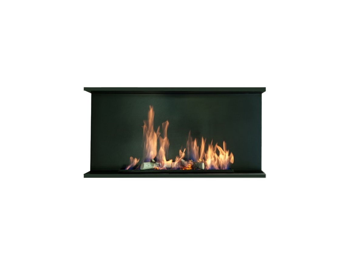 Lareira a bioetanol de três faces embutida cm 120 IZZAK Queimador Onda 65cm / Capacidade 4,4L OUTINFIRE