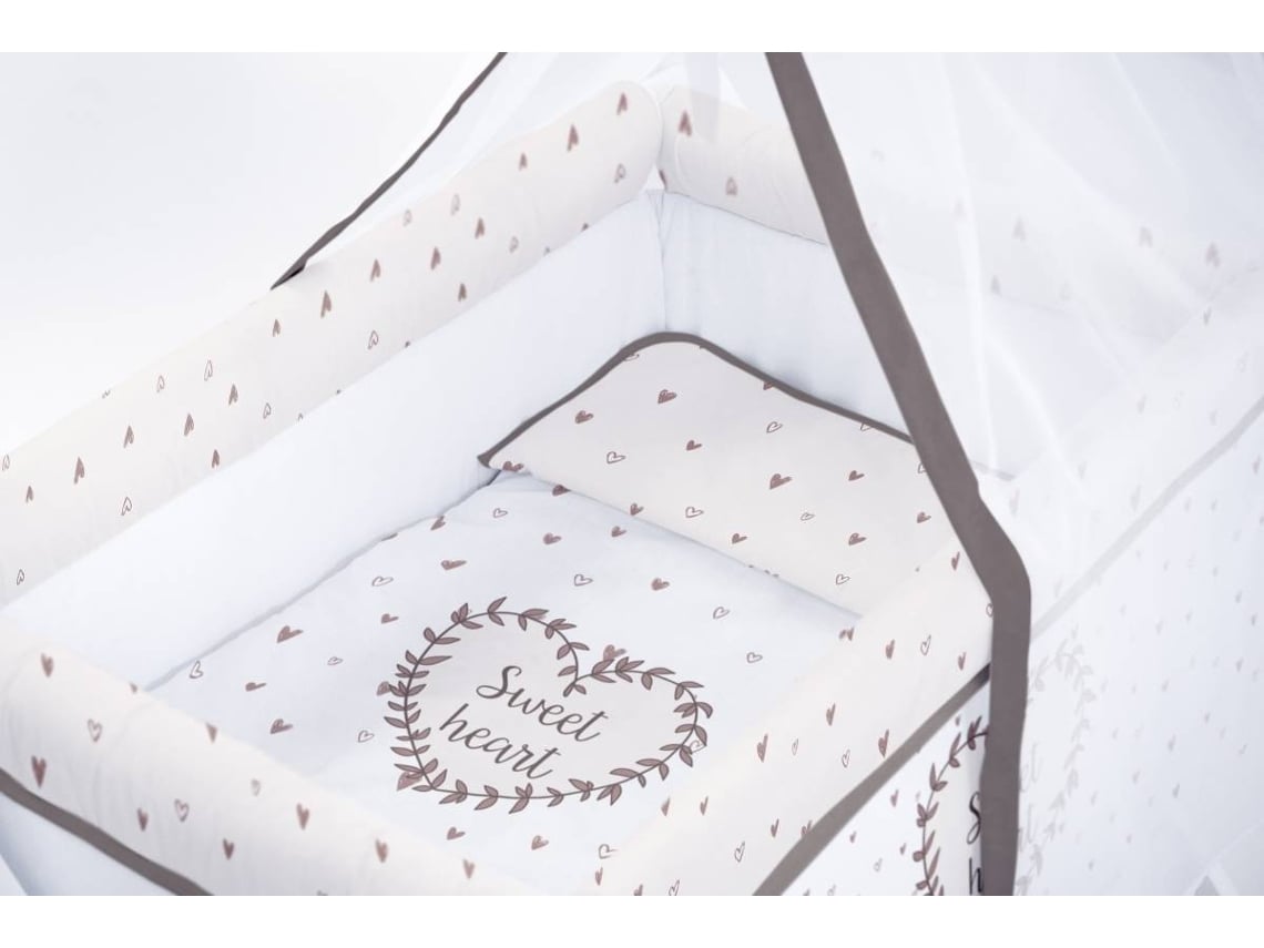 Mini Berço e Têxtil TANUKI Sweet Heart Multicolorido (57x25x82 cm)