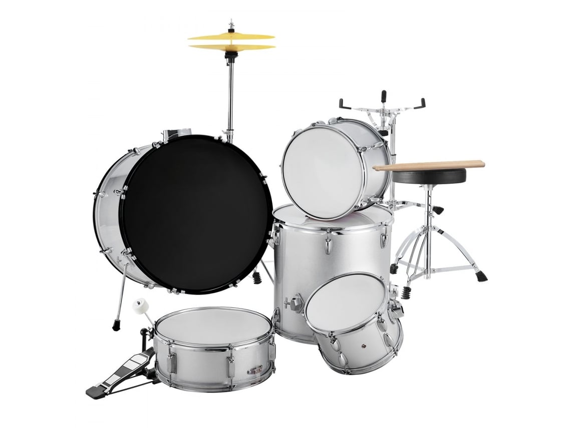 Conjunto De Bateria 5 Peças Para Adultos E Iniciantes Com Acessórios Tekmaquinas