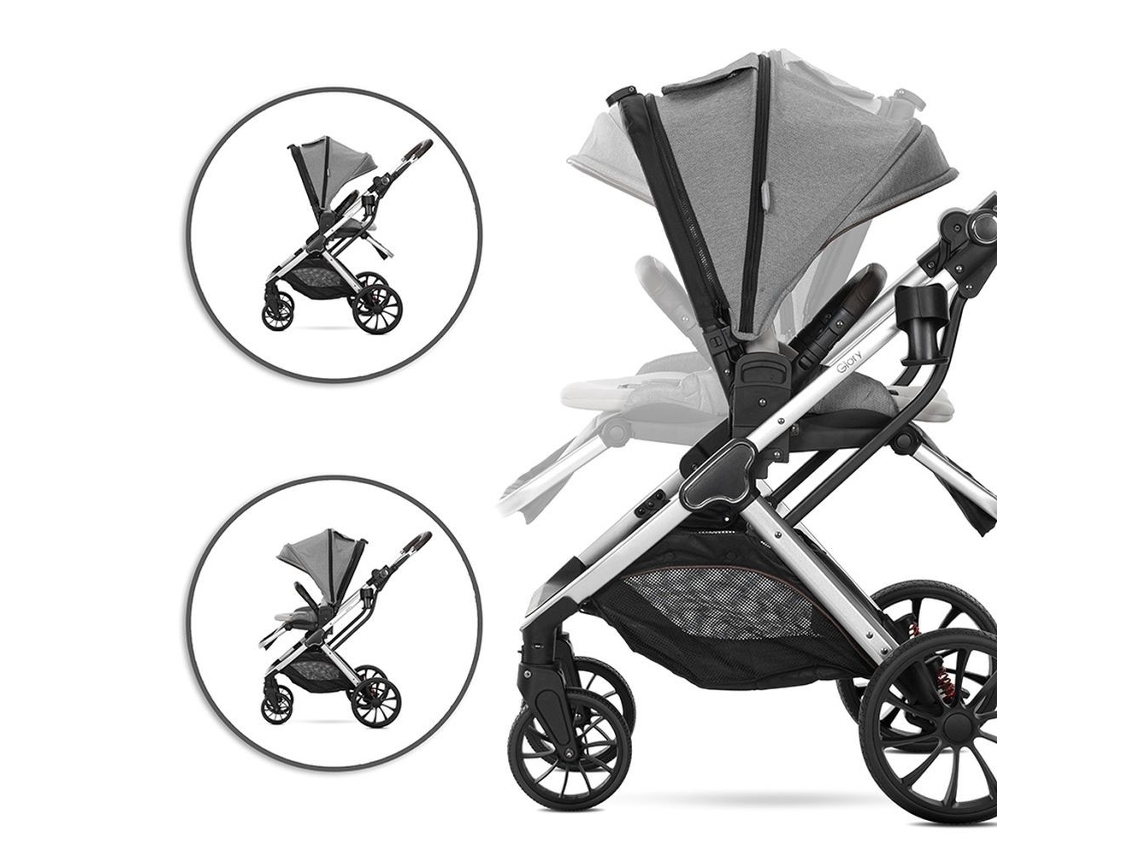 Carrinho de bebê Lorelli Duo Glory Gray e balanço Bella Gray