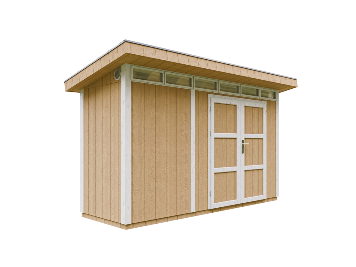 Abrigo de Madeira TIMBELA Painéis Lp Smartside 4,3 m² com Piso e Ladrilhos Betuminosos L161xh412xh239 cm M902 Harvest Honey