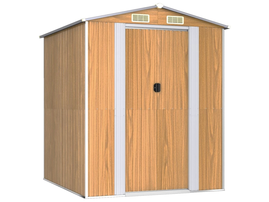 Abrigo MAISON EXCLUSIVE 192x191x223 cm Aço Galvanizado Castanho