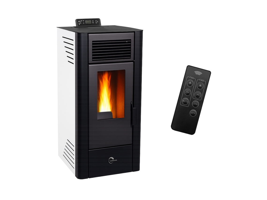 Salamandra A Pellets Anita 10 Kw Branco Sannover Kit De Instalação