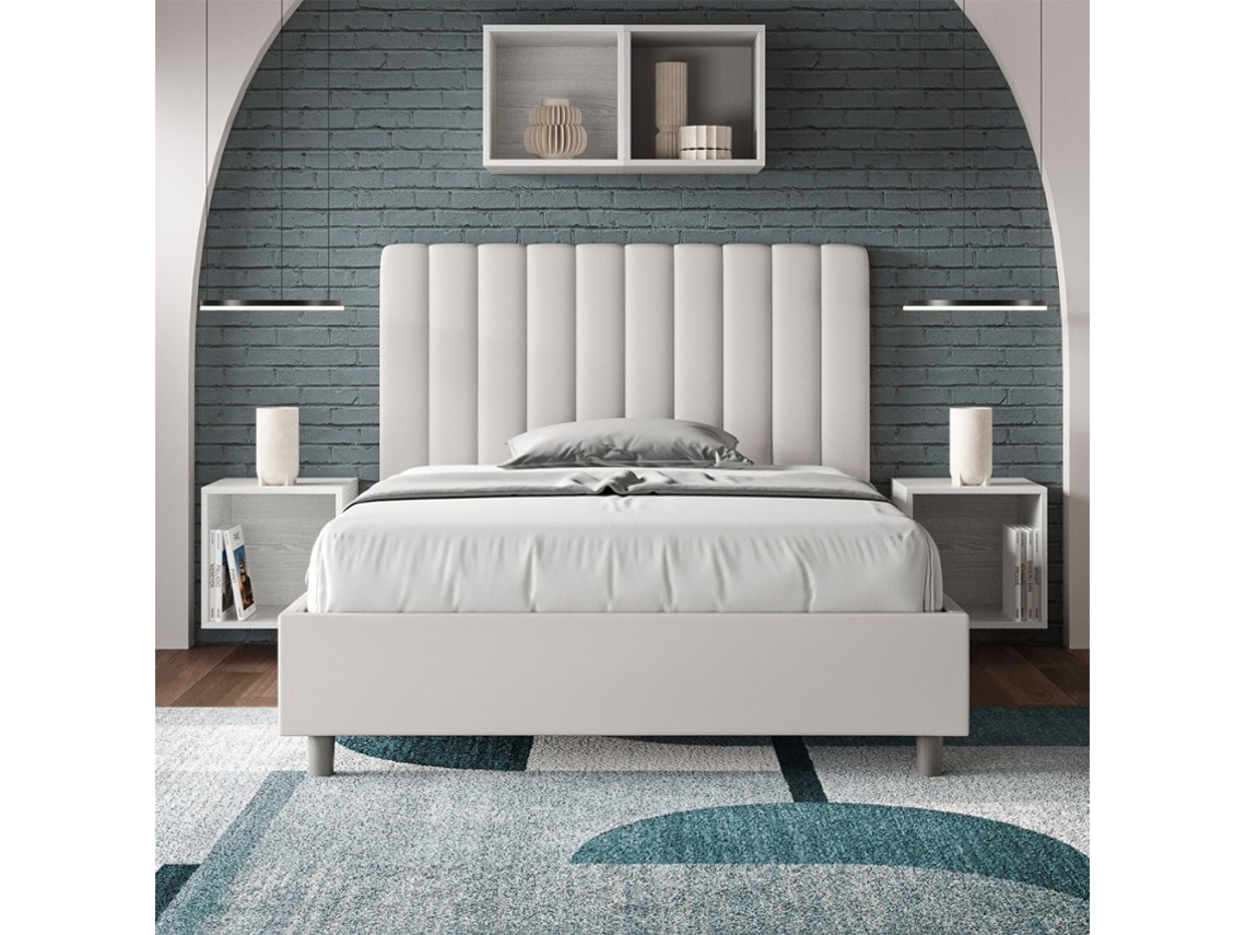 Cama francesa e meio contêiner 120x200 imitação de couro Agueda P1