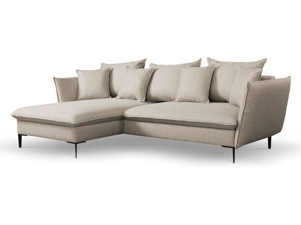 Sofá Cama Lazare PASCAL MORABITO (Bege - Tecido e Veludo - 258x167x91 cm/Dimensões da cama: 120 – 139 cm)