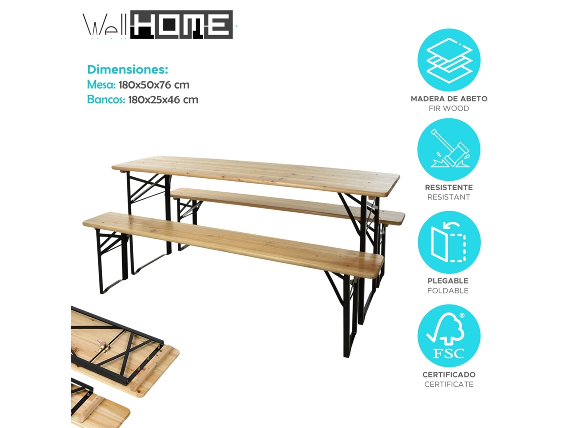 Conjunto De Mesa De Jardim Well Home Wellhome