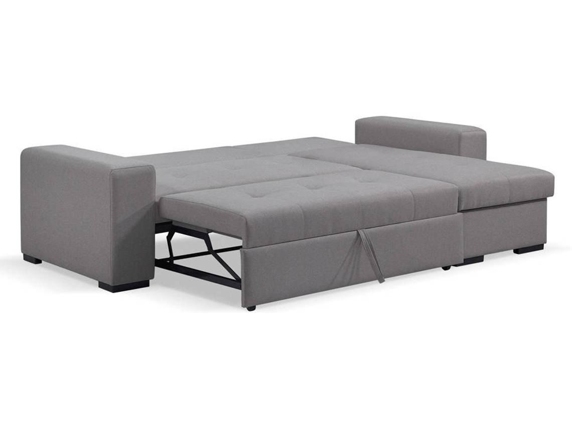 Sofá Cama BAZAR MONDIALE Portimão (Cinzento - Madeira, Poliéster - 240x100x83 cm)