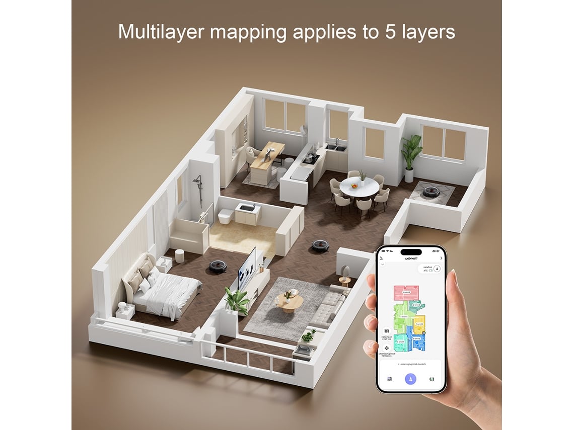 Aspirador Robot Teendow D10s Navegação Lds 5000pa Super Aspiração Auto Recarga Silencioso Para Pelo Animais Alcatifas Solos App