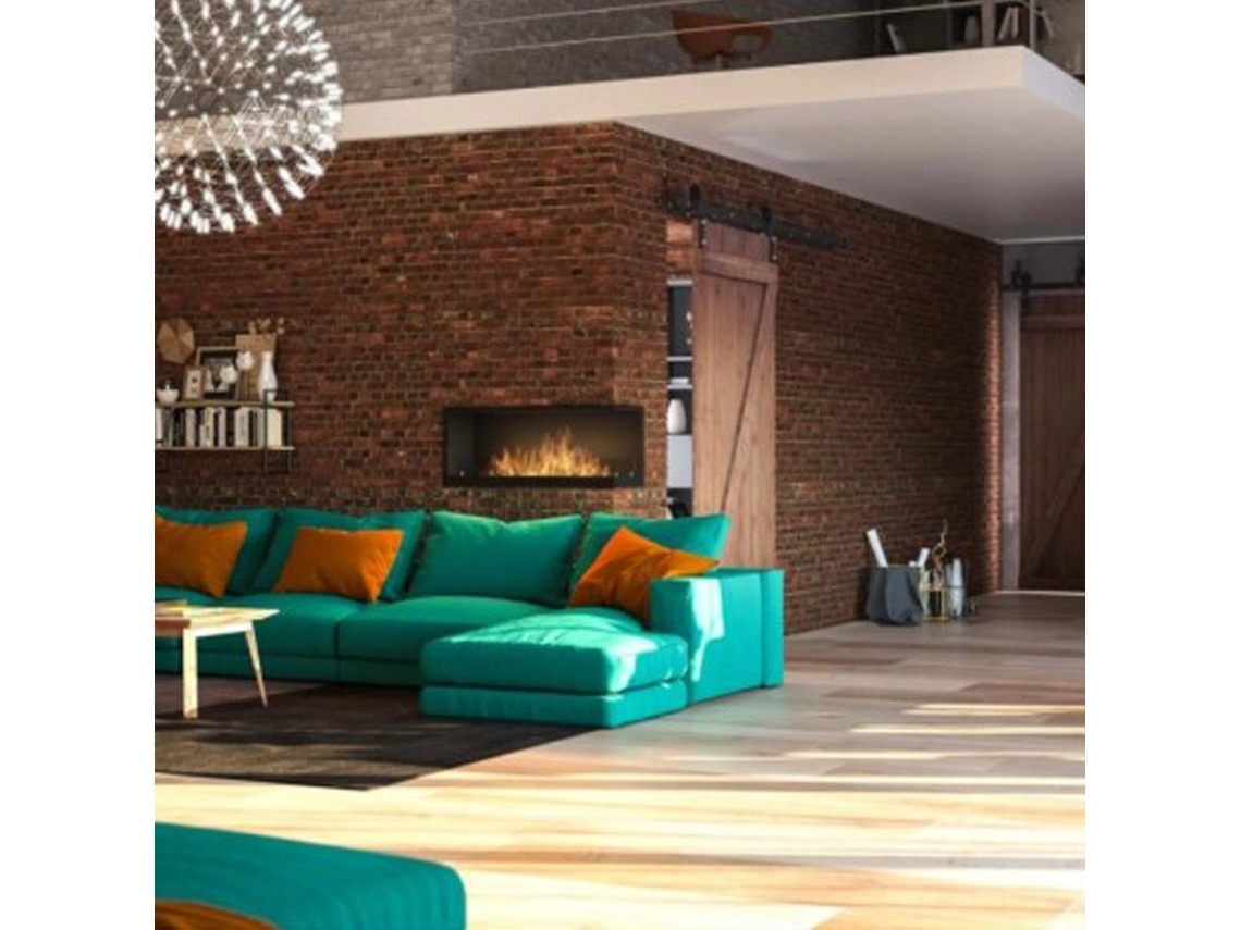 Bio INSIDE 1100.2 lareira de canto encastrável com vidro de proteção, preto mate. Abertura Direita Queimador Linear 80cm / Capacidade 2L 22 OUTINFIRE