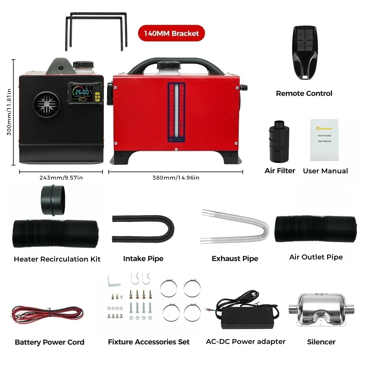 Aquecedor A Diesel, Controle Bluetooth, Design Compacto, 8kw 12v 24v 220v Oem