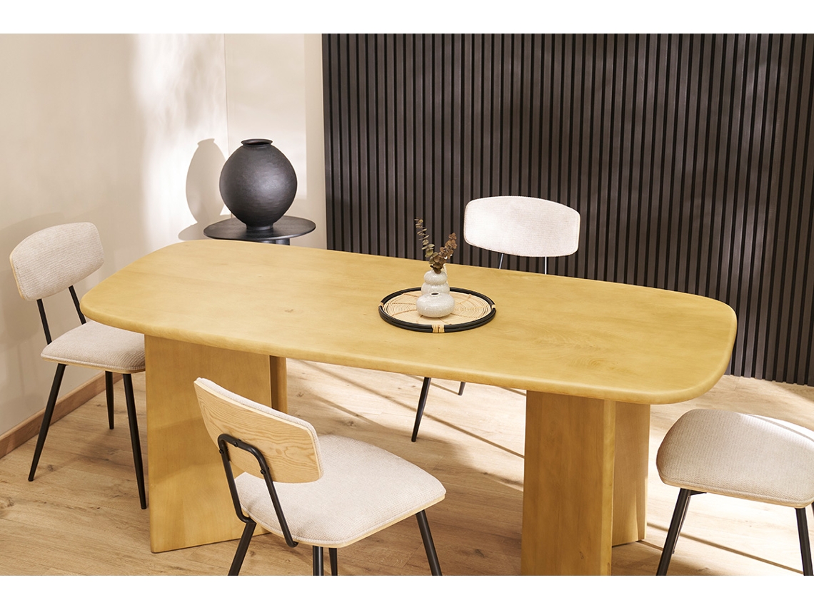 Mesa de jantar retangular em madeira de manga maciça SOTA MILIBOO C180 cm