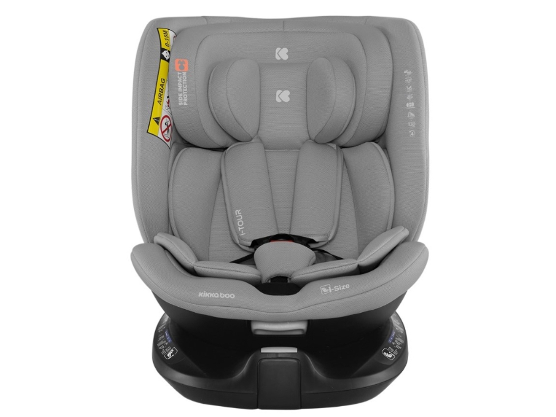 Cadeira auto KIKKA BOO 40-150 cm i-Tour i-SIZE Cinzento claro