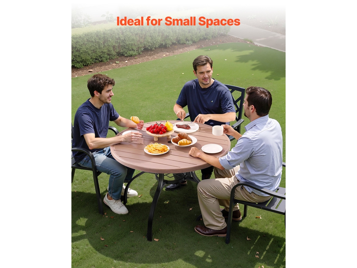 Mesa Redonda Para Terraço 1035 X 720 Mm Impermeável 4 Pessoas Capacidade De Carga 68 Kg Vevor