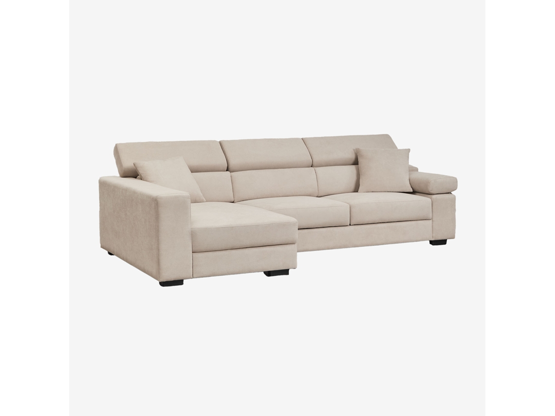 Sofá Chaise Longue Aramis De 3 Lugares Com Encosto Esquerdo Poliéster Sklum