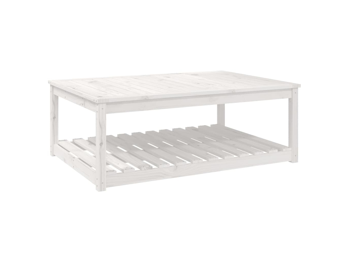 Mesa de Jardim 121X82.5X45 Cm Madeira de Pinho Maciça Branco NONAME