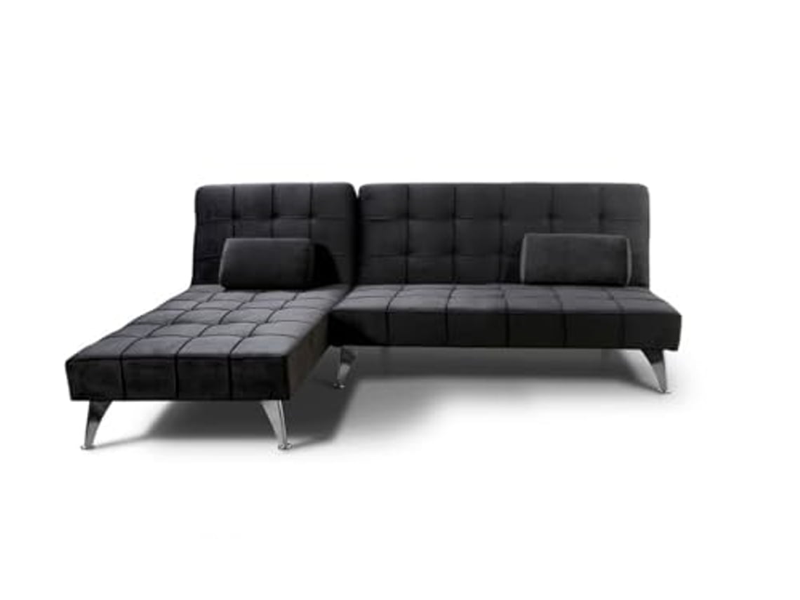 Sofá-Cama Chaise Longue Keren XS 198cm Preto