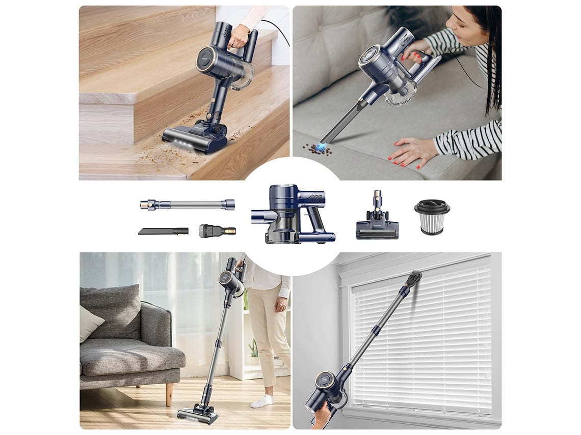 Aspirador com Fio YISORA I8 6Em1 23Kpa Forte Potência de Aspiração 600W Tubo Autónomo e Telescópico Filtro Hepa 0.8L Caixote Do Lixo