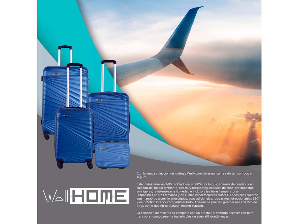 WELLHOME Conjunto de Malas Rígidas 4 Peças em Azul Elétrico