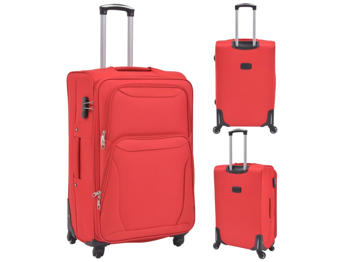 Conjunto de 3 Malas de Viagem VIDAXL Vermelho (45x35x73cm)