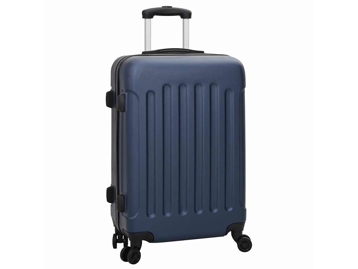 Conjunto 3 De Malas De Viagem Retangulares Em Policarbonato Vidaxl Azul Plástico