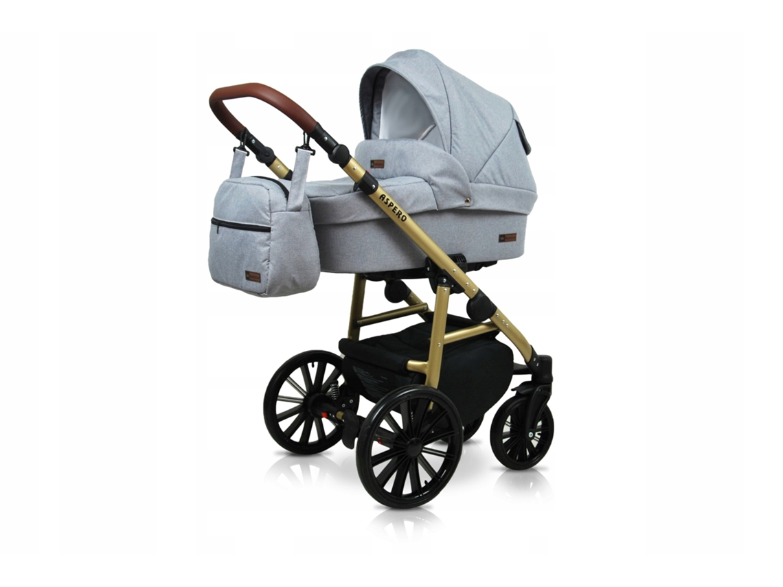 Carrinho de Bebé Multifuncional BABYLUX ASPERO 4 Em 1 -Silver flex - Ajustável e dobrável Construção leve em alumínio - Reversibilidade - Acessórios