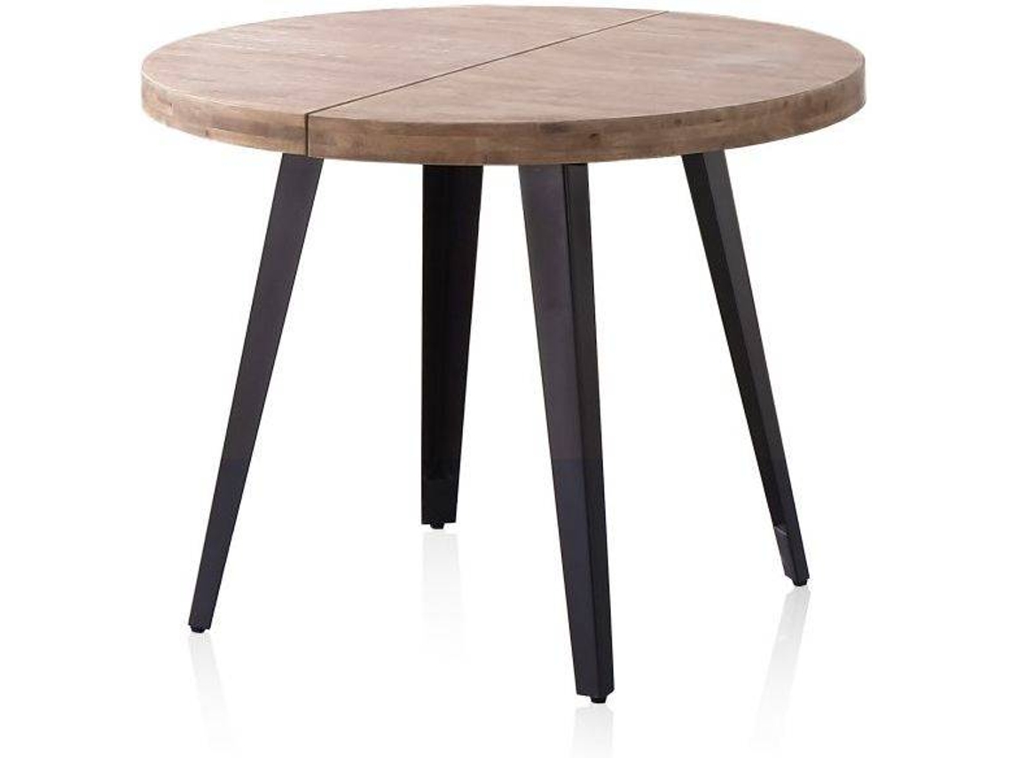 Berg DUEHOME mesa redonda extensível 100 cm Carvalho - Carvalho Preto - Carvalho Mel Branco - Preto