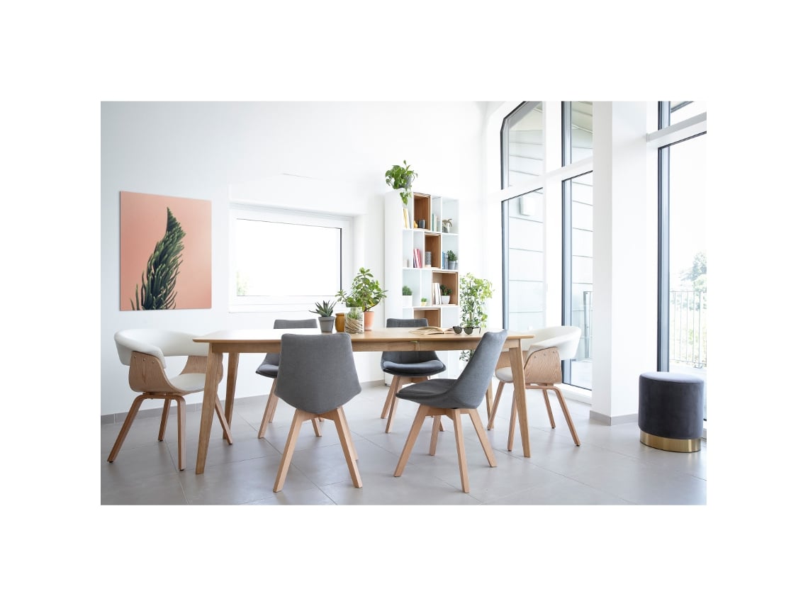 Mesa de jantar extensível nórdica em madeira clara L150-200 LEENA MILIBOO