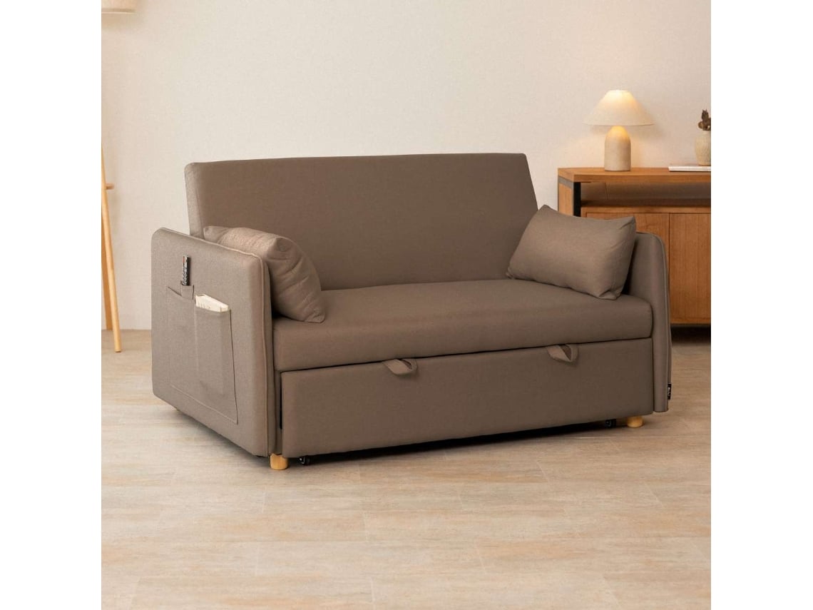 Sofá Cama Marrón Chocolate Nalui Nest 2 2 Plazas (139x100x80cm)