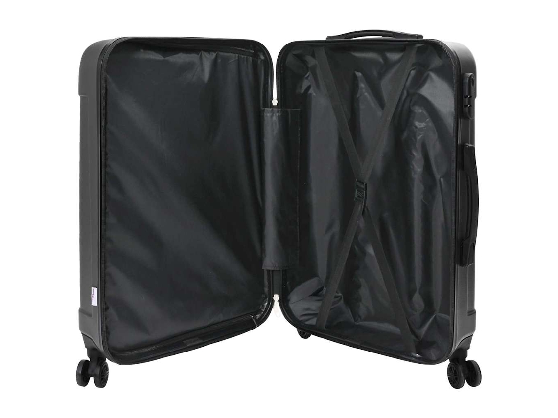 Conjunto 3 De Malas De Viagem Retangulares Em Policarbonato Vidaxl Cinzento Plástico