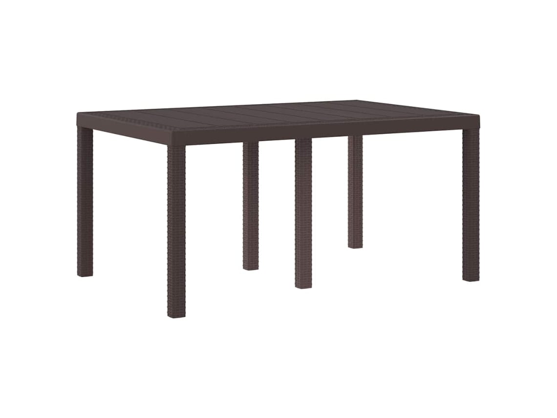 Mesa De Jardim Castanho 150x100x73 Cm Vime Pe Vidaxl