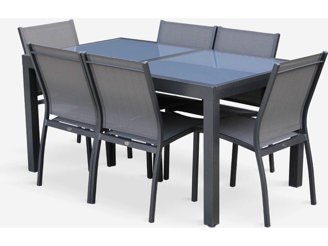 Mesa de Jardim Extensível SWEEEK Orlando (Alumínio - Antracite - 150-210Cm)