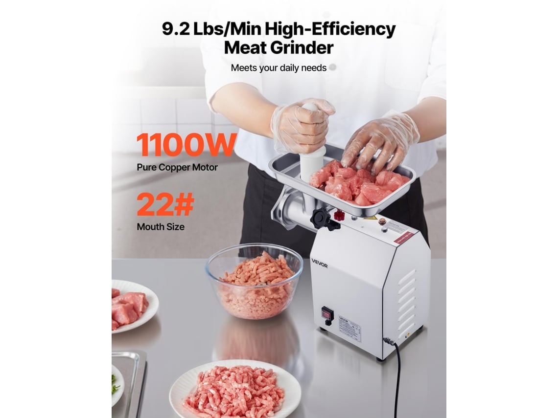 Moedor De Carne Elétrico De 4 Kg/min Para Embutidora De Salchicha Vevor