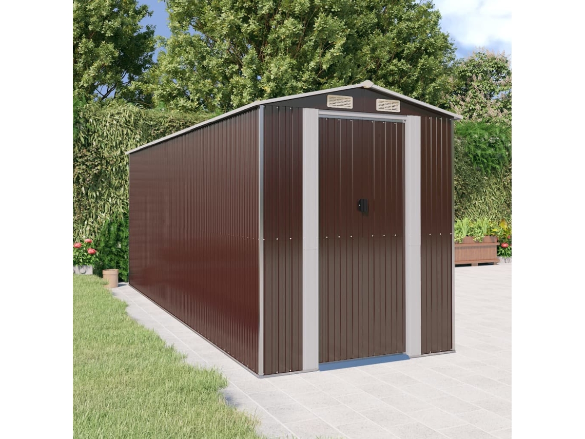 Abrigo VIDAXL Marrom Aço (192x523x223 cm)