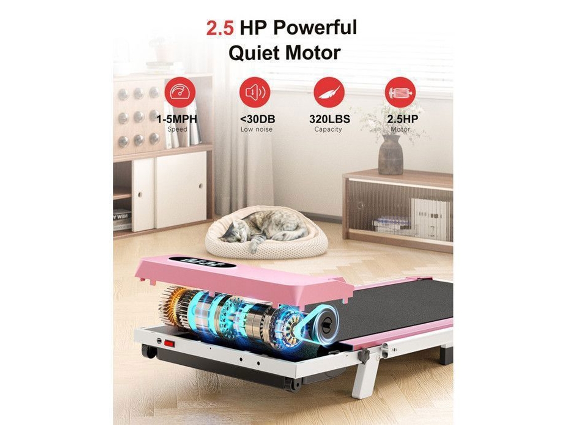 Em 1 Passadeira Dobrável Inclinada 7 | 1 8 Km/h | 2.5hp | Com Controle Remoto E Tela Lcd | Carga Máxima 120 Kg | Rosa Bigzzia