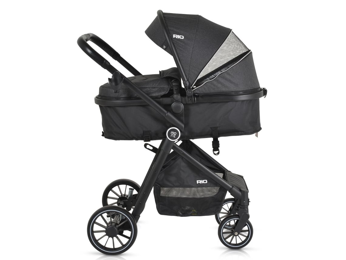Carrinho de Bebê Duo Conversível Rio Até 22 kg Da MONI Black