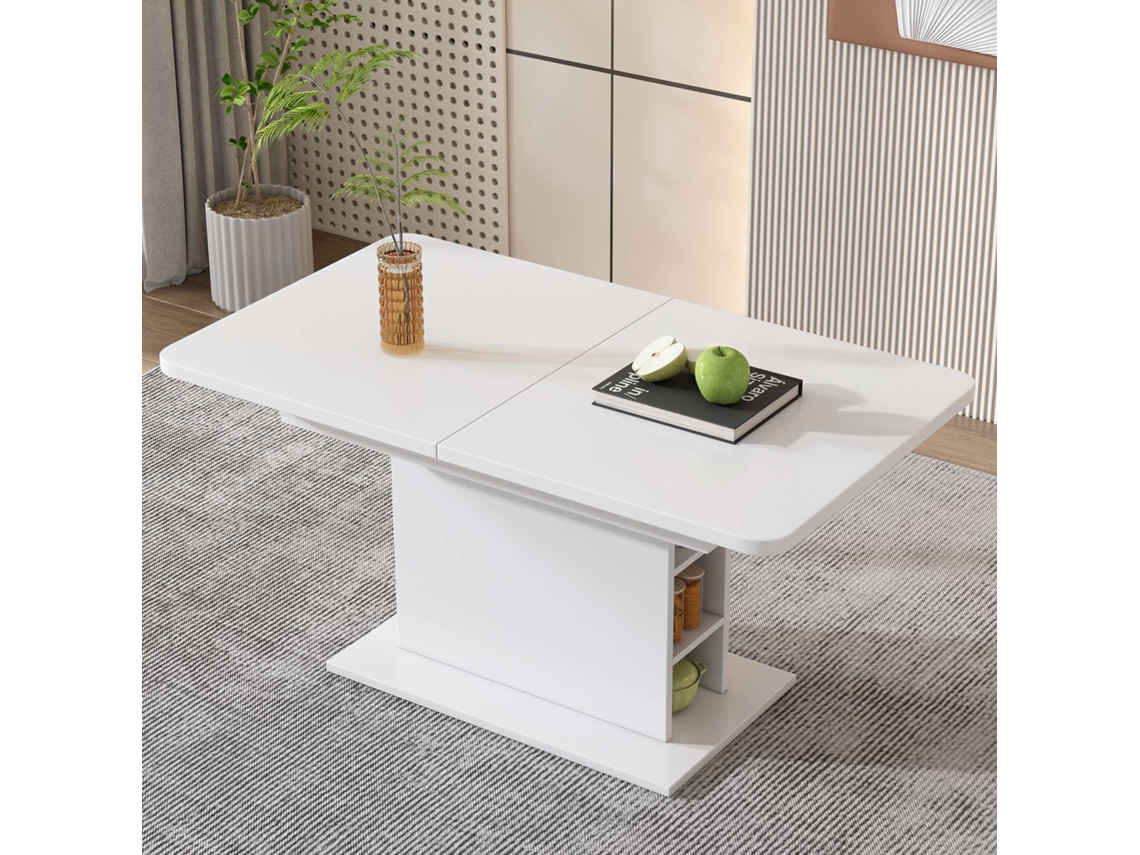 Mesa De Jantar Moderna Extensível Com Arrumação Por Baixo Branca Estilo