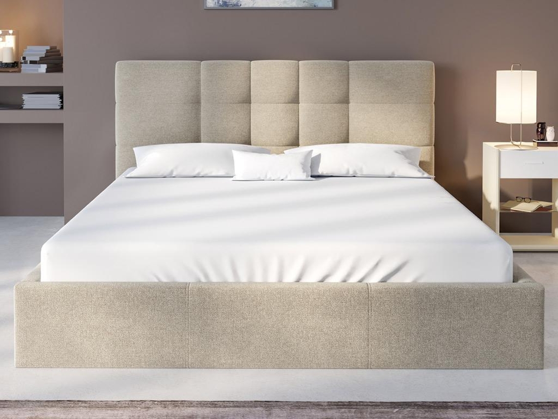Cama com cofre ELIAVA PASCAL MORABITO Bege 160x200 cm - Com colchão - Com sommier