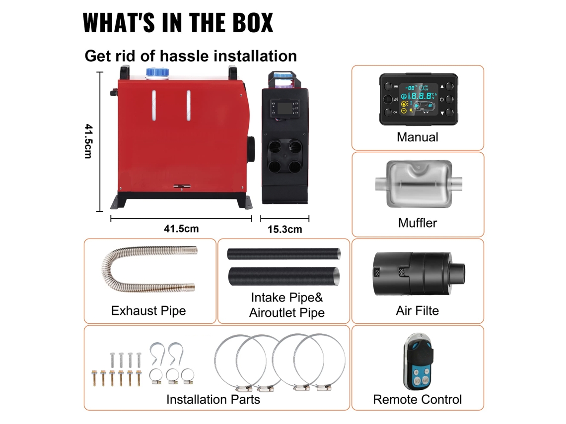 Aquecedor A Diesel, 12v/24v, Aquecedor De Carro Tudo Em Um,5kw Oem