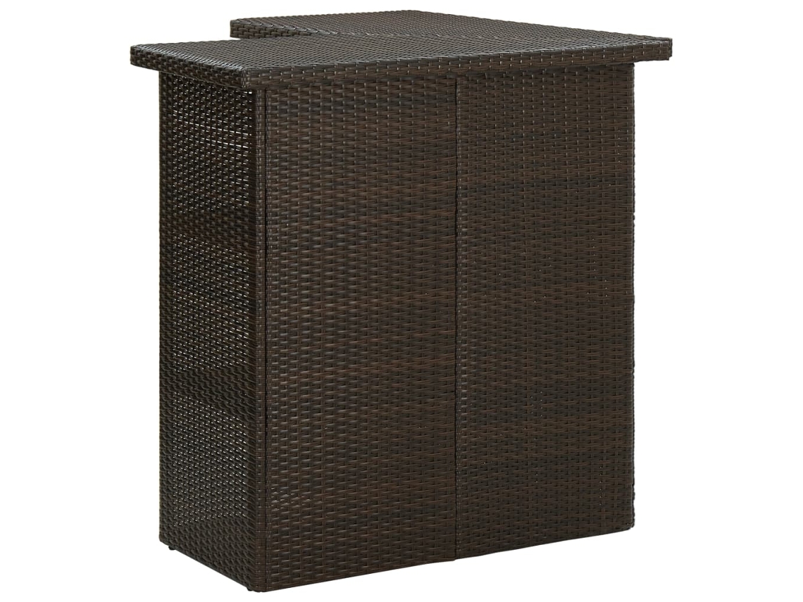 Conjunto de Bar de Jardim 16 Peças e Almofadas de Vime Sintético Marrom