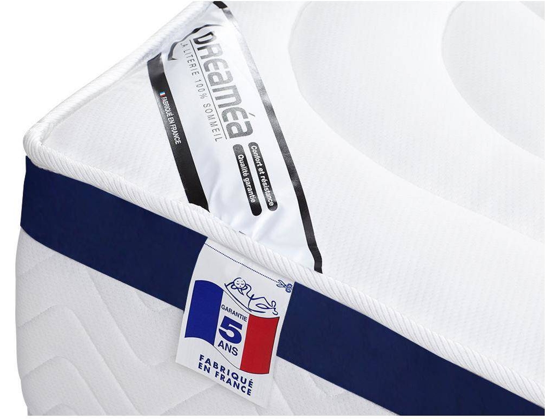 Colchão com Sommier Estofado Marquis DREAMEA (Azul Escuro - Madeira e Tecido - 200x160x30 cm)