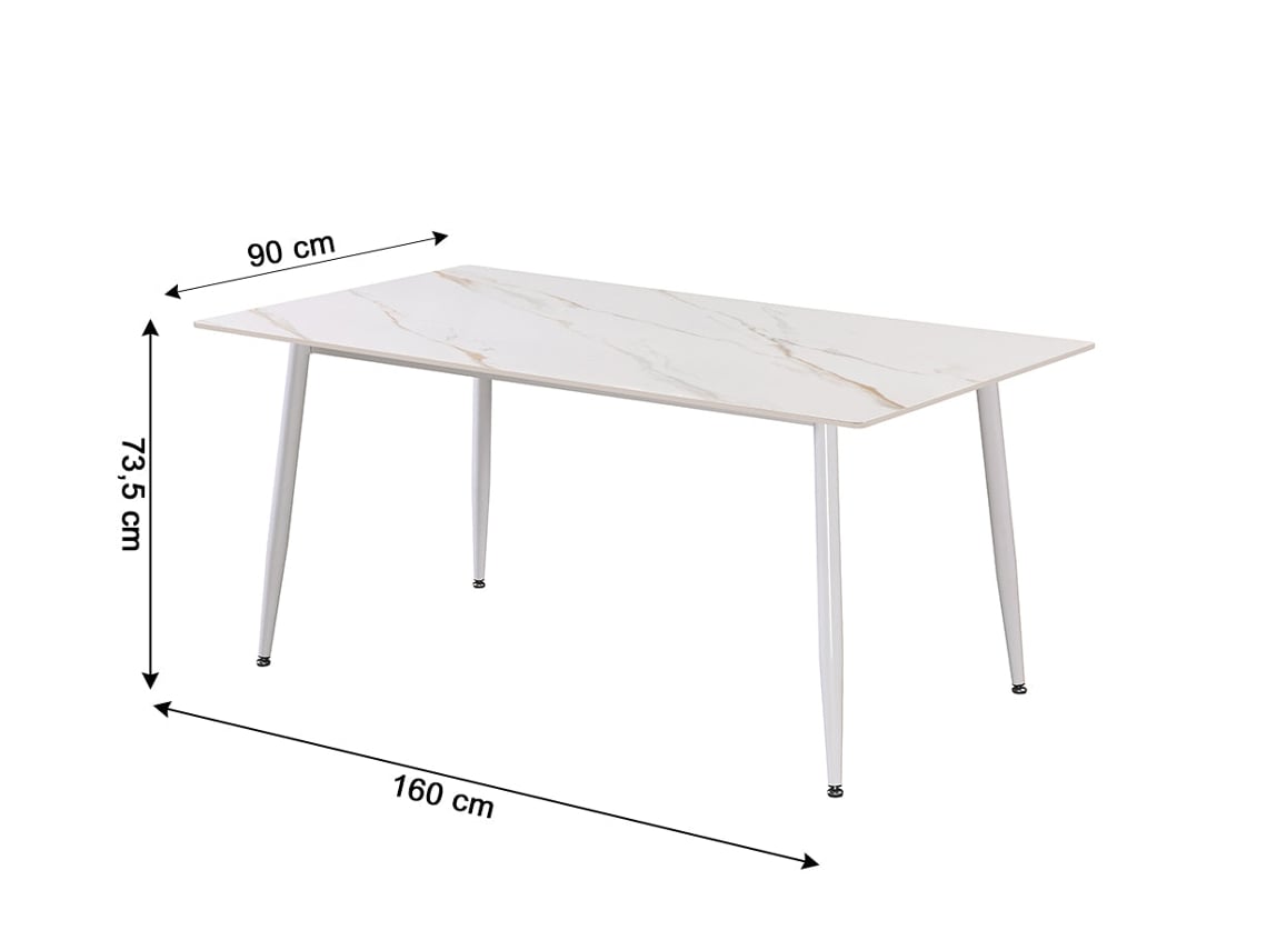 Mesa De Jantar De 160 Cm, Cinza Escuro 6 Cadeiras Em Couro Sintético, Pretas Saldosystocks