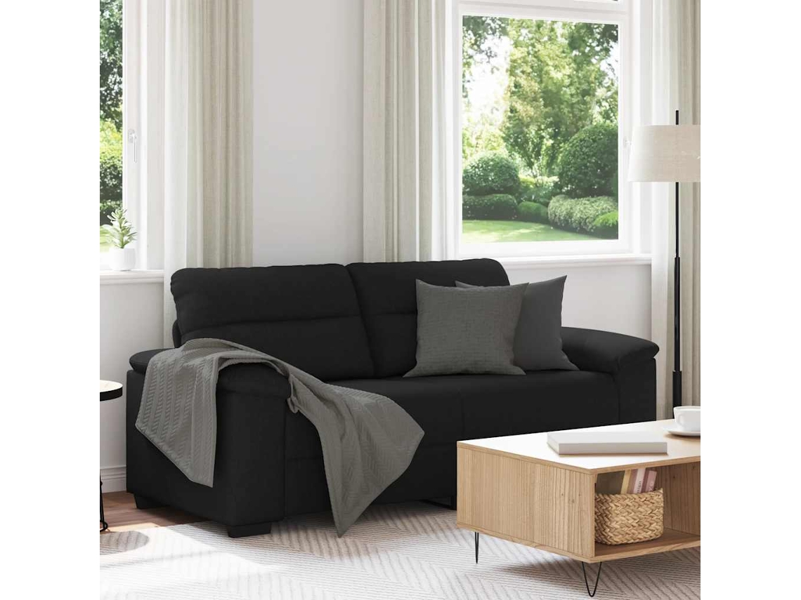 Sofá De 2 Lugares Vidaxl Preto Tecido