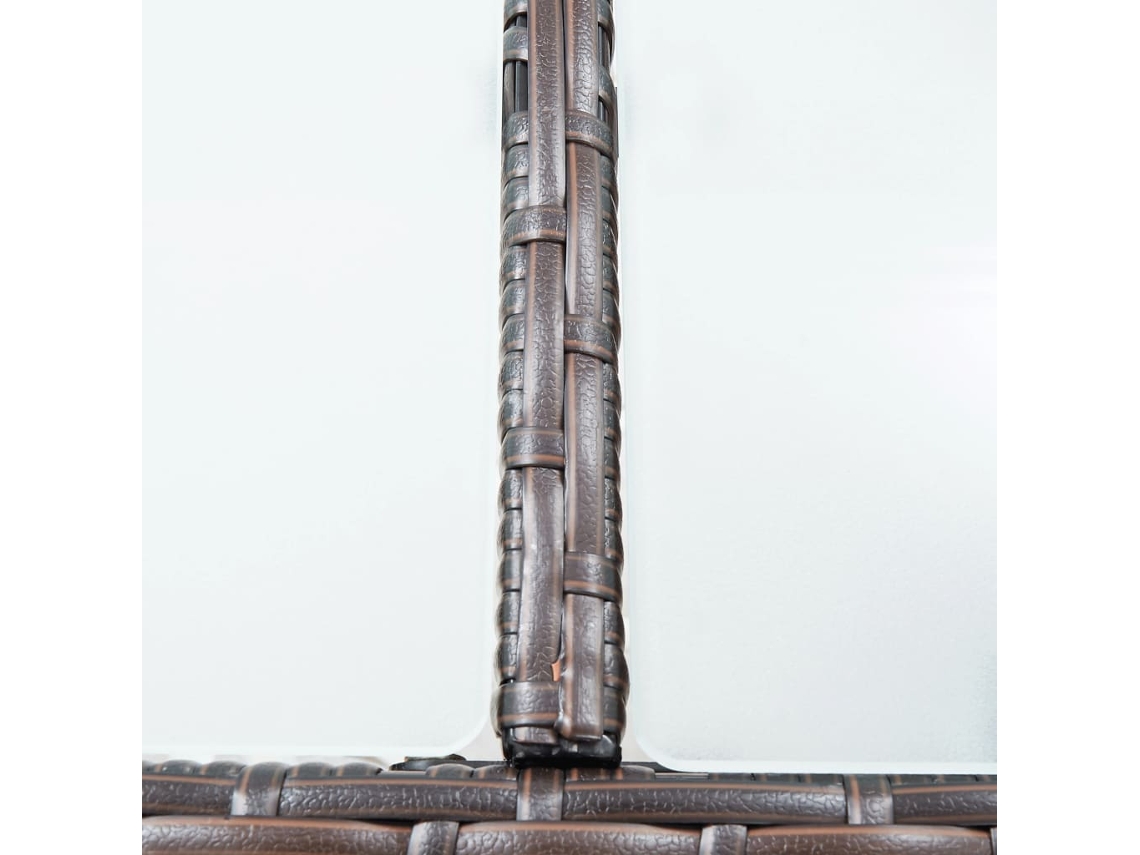 Conjunto de Bar de Jardim de 7 Peças com Almofadas de Vime Sintético Marrom