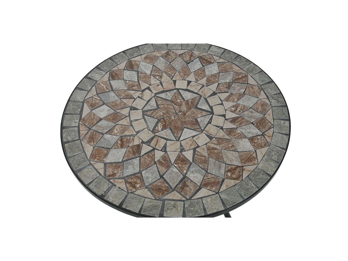 Mesa Lateral Home Esprit Preta Multicolorida 60 X 60 X 72 Cm