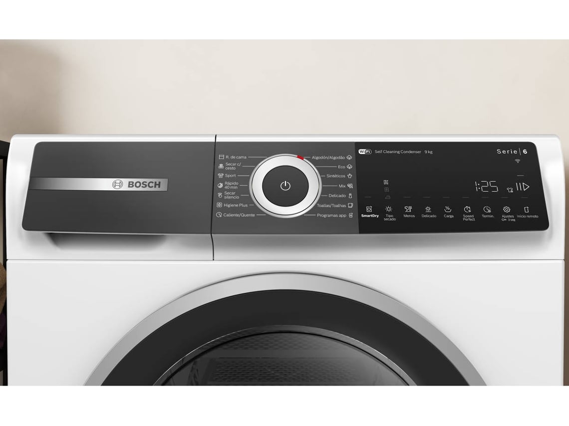 Máquina de Secar Roupa BOSCH WQH246B0ES (9 kg - Bomba de Calor - Branco)