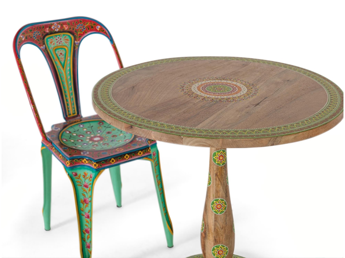 Mesa de jantar redonda Multicolor GINER Y COLOMER 76x76x76