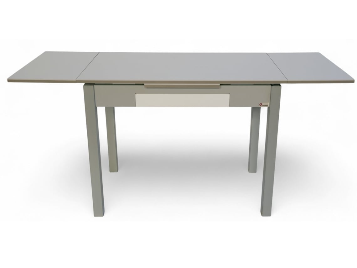 Mesa De Cozinha Extensível Carmen Com Melamina Prata E Branca Suave Gsmesas (110/174x70x75cm)