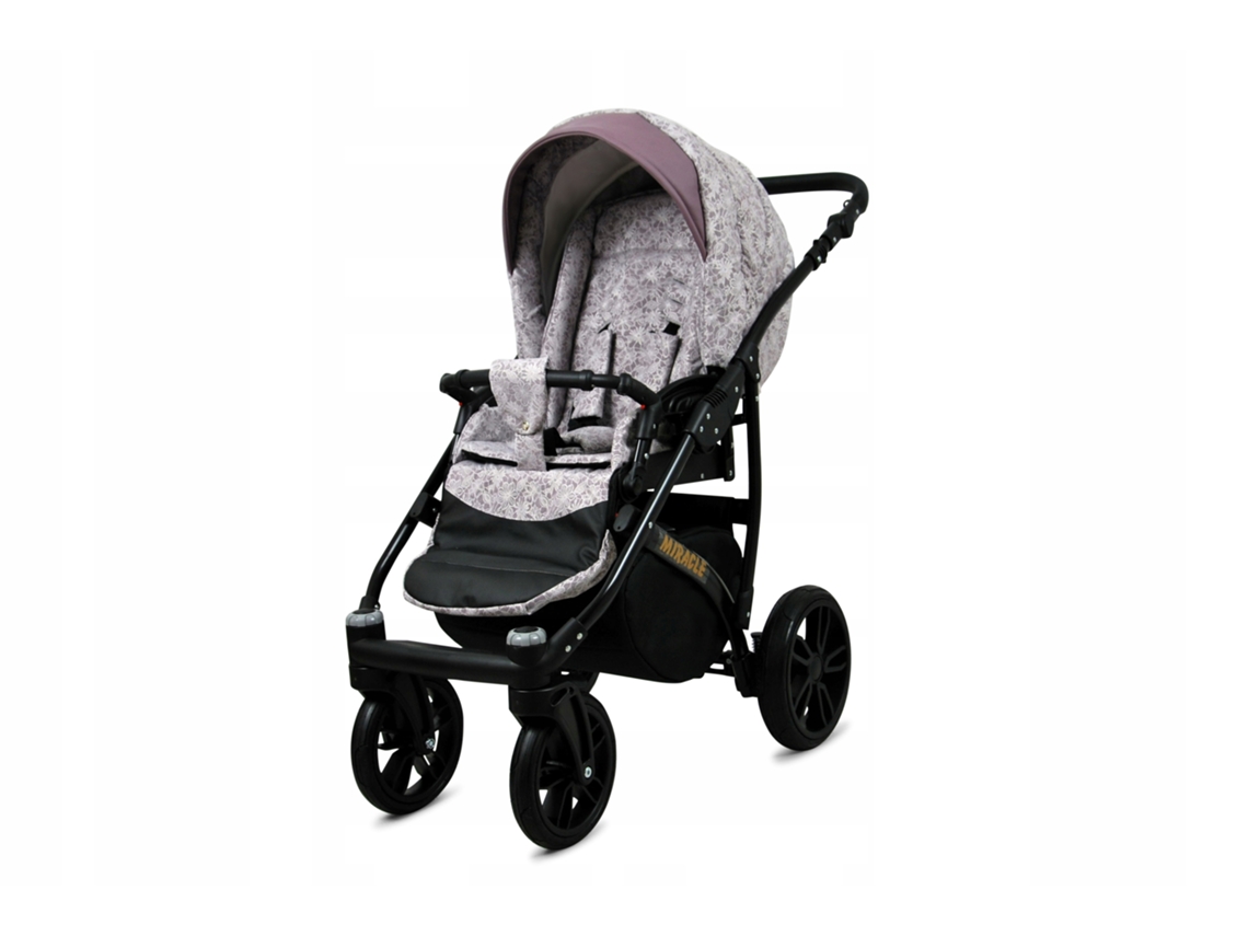 Carrinho de Bebé Multifuncional BABYLUX MIRACLE 3 Em 1 -Misty Violet - Ajustável e dobrável Construção leve em alumínio - Acessórios